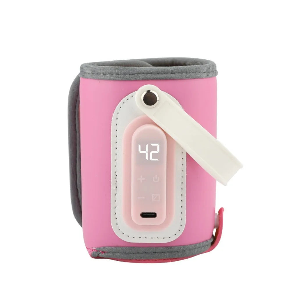 LED Display Portable Baby Bottle Warmer Smart Temperature Control Temperature Adjust Milk Bottle Insulation Sleeve Fast Heating