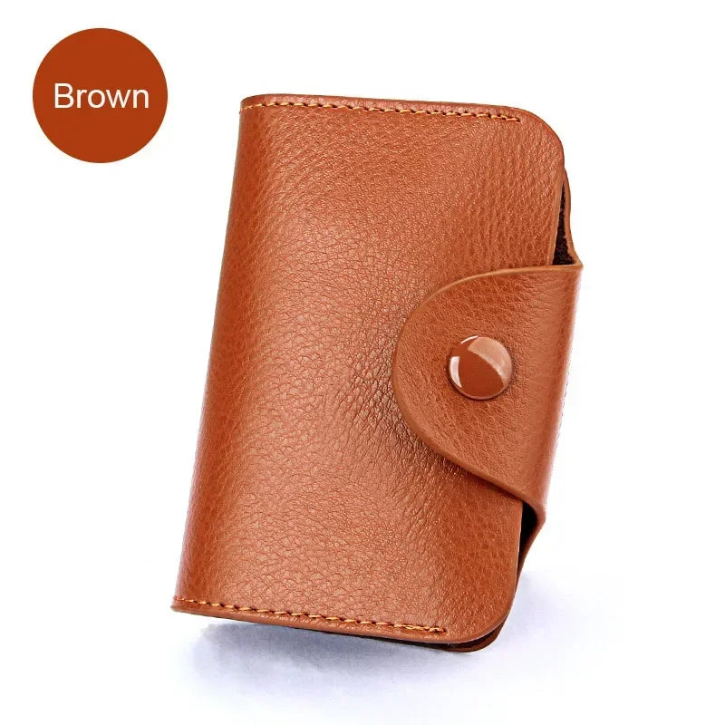 Business Card Holders Wallets Men Women Leather Bank Card Holder Case Money Clips Big Capacity Card Case Minimalist Wallet Purse