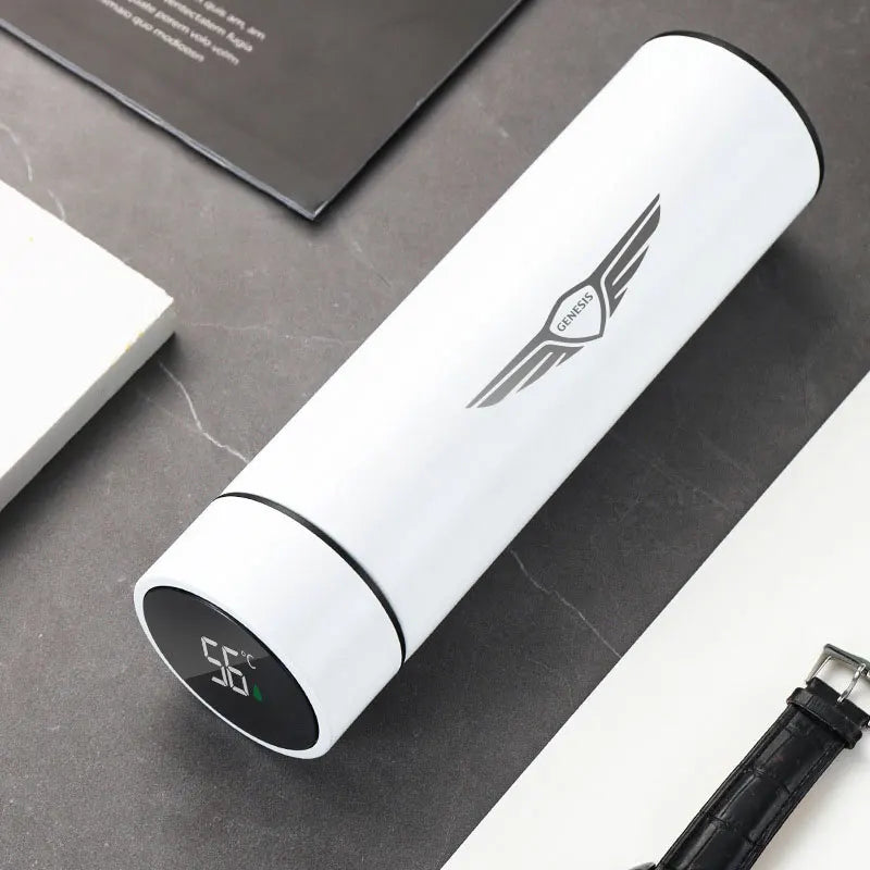 500Ml Thermos Bottle Smart Cup Digital with Temperature Display Genesis Car 304 Stainless Steel Thermos Bottle Long-lasting Heat