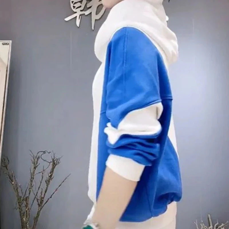 Women's Hooded Sweatshirts Loose Baggy Hoodies New In Female Top Spring and Autumn Sport Youthful Clothes Novelty Matching Xxl E