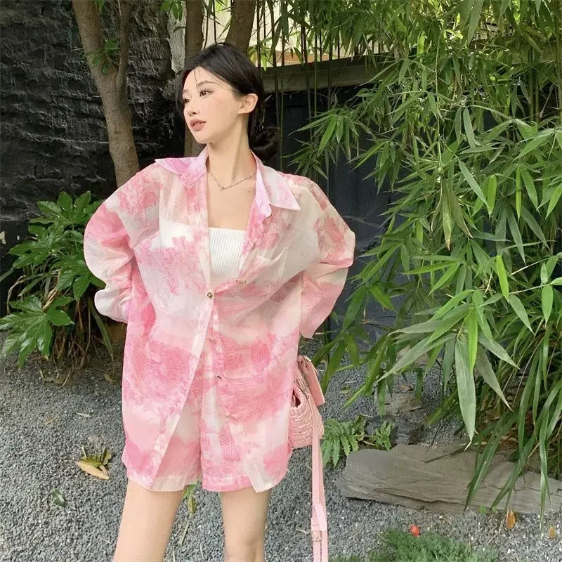 Women's Short Sets 2 Pieces Light Chic and Elegant Female Shorts Summer Tailor Fashion Novelty In Outfit New Matching Novelties