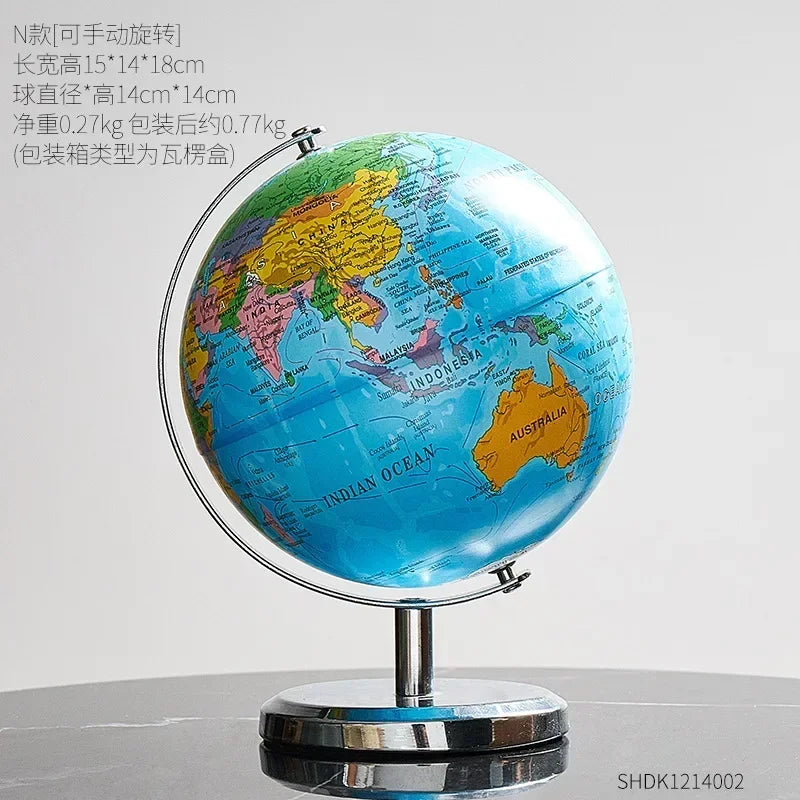 Globe Model for Decoration, Modern Office Desk Decor with Bookcase Study Bar Living Room Desktop Layout Display