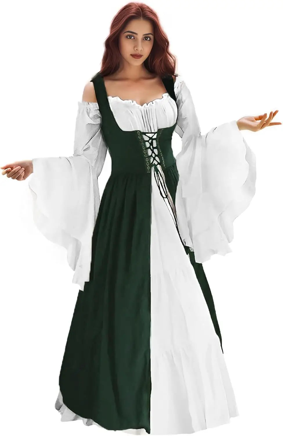 Women Medieval Dress Ren Faire Costume Renaissance Outfit Dress Halloween Costume for Women