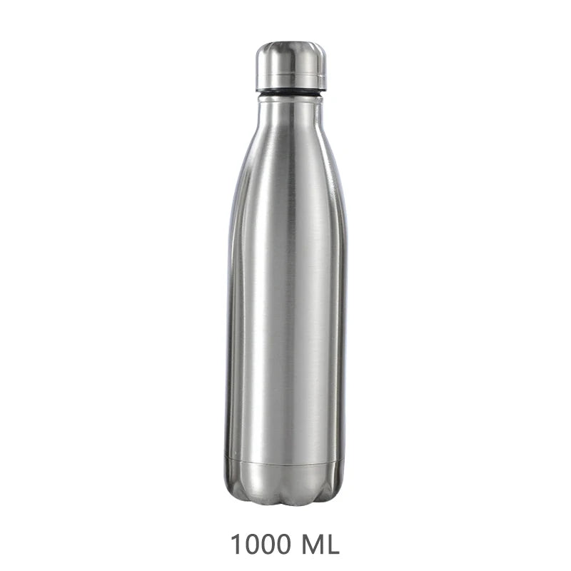 Stainless Steel Water Bottle 1 Liter Free Shipping Items, Drink Bottle for Sport Travel Cups, 500 750 1000ml Water Bottles