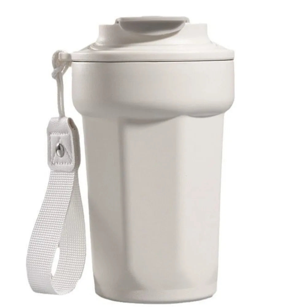 Durable Stainless Steel Eight-Angle Coffee Cup Large Capacity Portable Thermal Cup with Lid Vacuum Insulated Cup Hot Cold Drinks