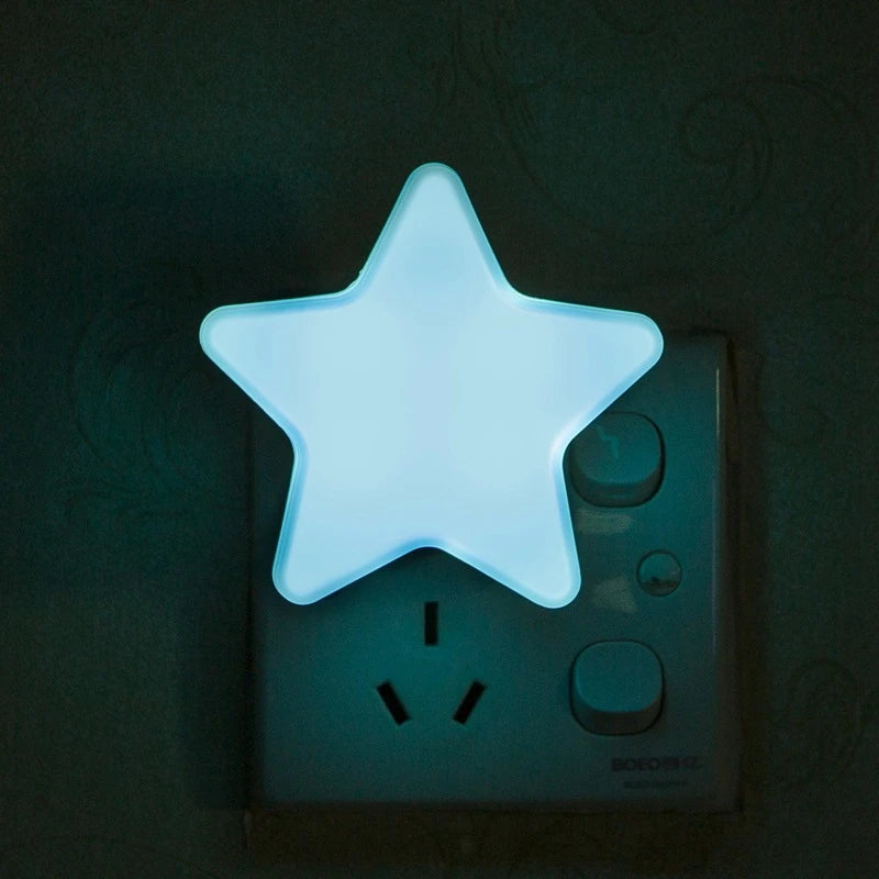 LED Stars Night Lights EU/US Plug Night Lamp Light Home Decoration Bedroom Bedside Baby Room Living Room Corridor Lighting