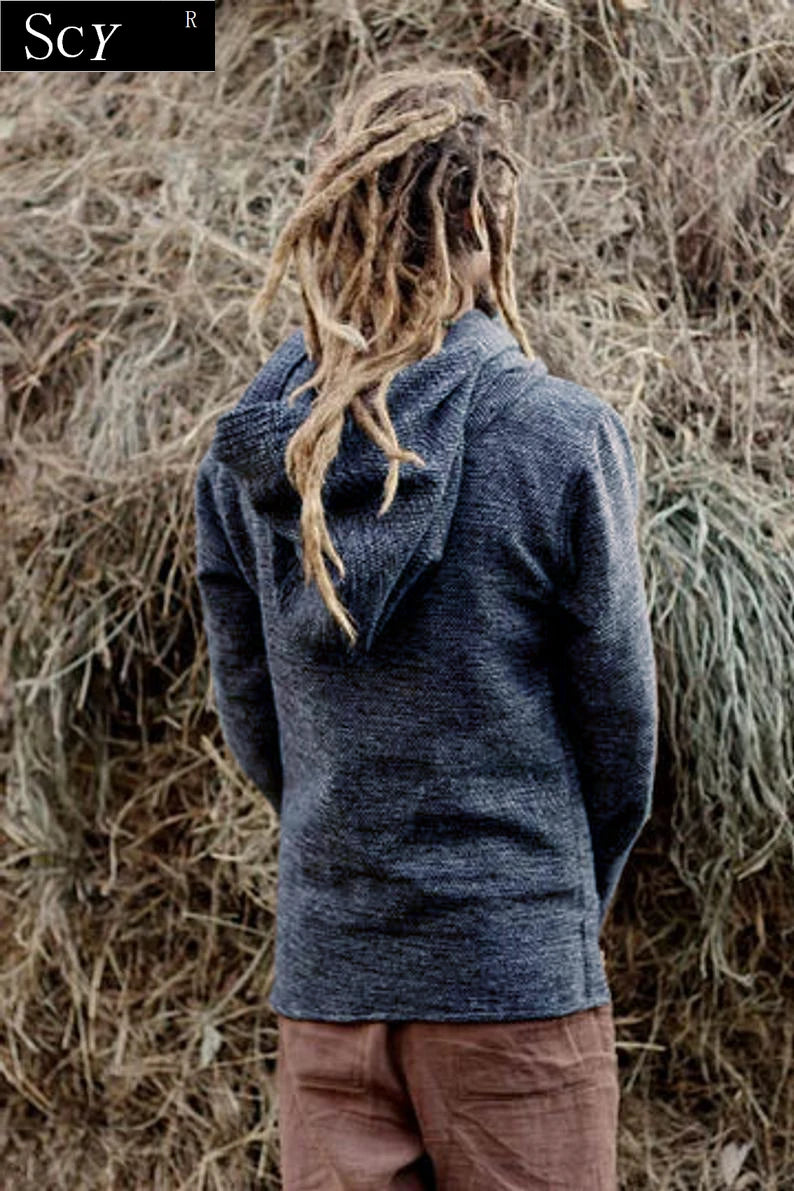 New men's fashion Thermal long sleeve sweater hoodies   vintage hoodie men