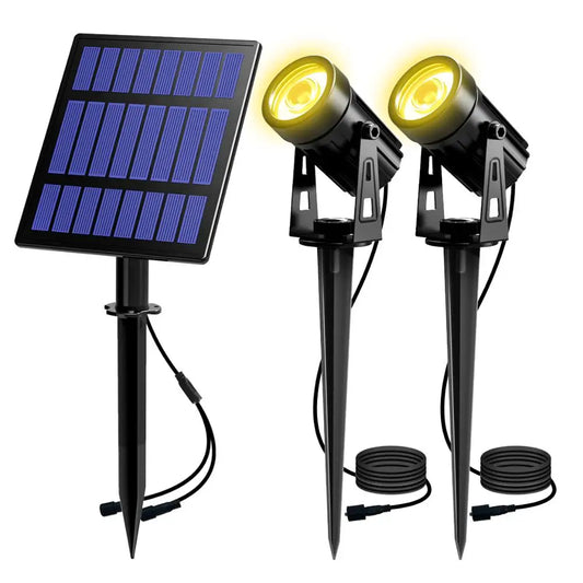Solar Powered Outdoor Courtyard Lights, Outdoor LED Landscape Courtyard RGB Adjustable Color Ground Mounted Lawn Spotlights