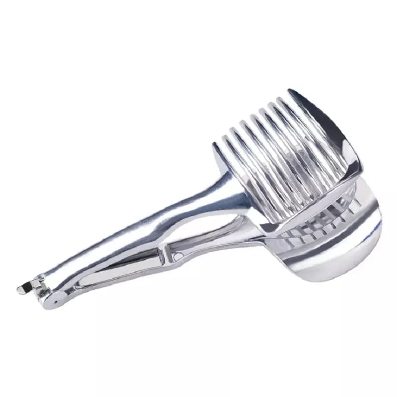 Kitchen Gadgets Handy Stainless Steel Onion Holder Potato Tomato Slicer Vegetable Fruit Cutter Accessories CF-228