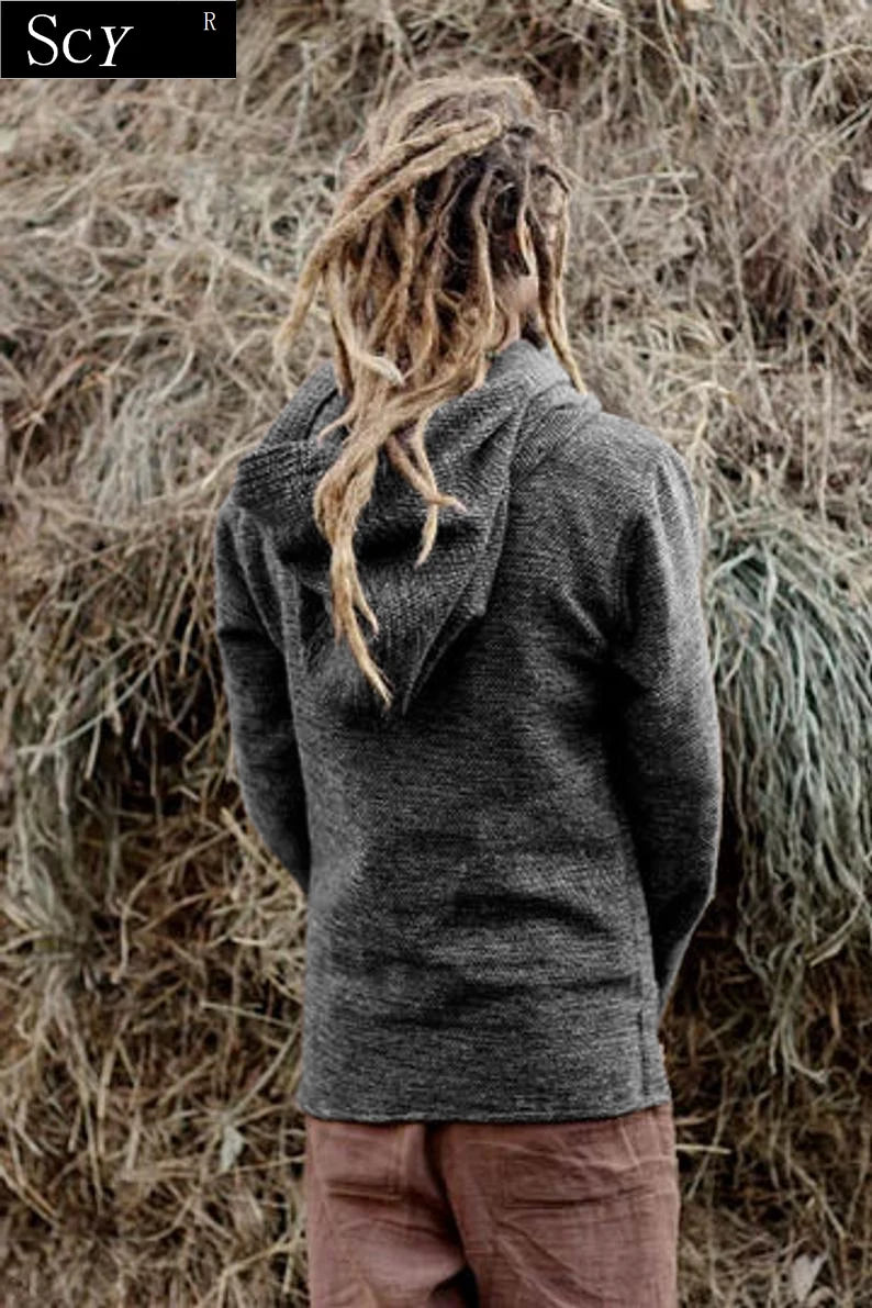 New men's fashion Thermal long sleeve sweater hoodies   vintage hoodie men