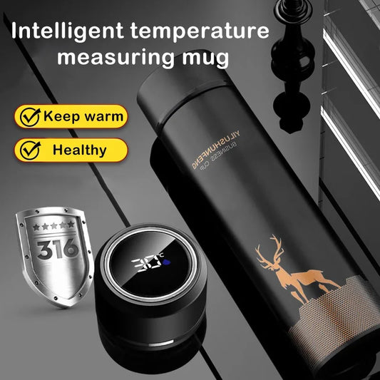 500ML Smart Thermos Water Bottle Led Digital Temperature Display Food Thermos For Tea Coffee Thermal Mugs Beautiful Cup