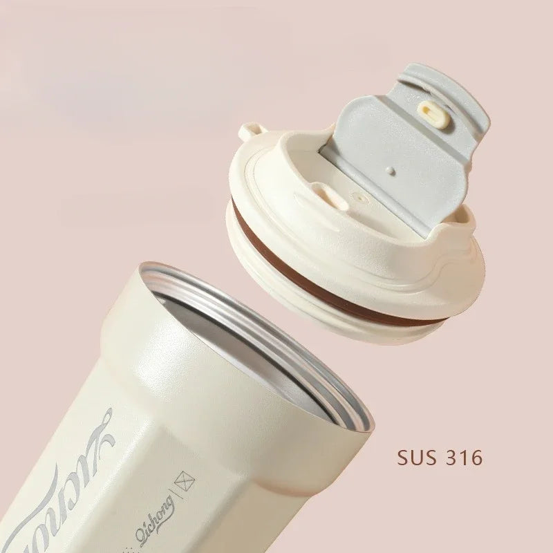 480ml Travel Coffee Mug, Insulated Coffee Mug, Double Walled Stainless Steel Insulated Coffee Tumbler for Hot/Ice Coffee Tea