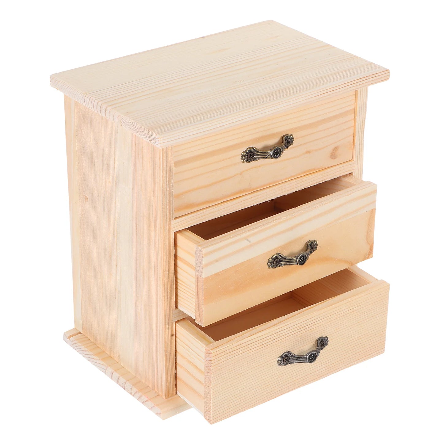 Wooden Desk Organizer 3-Tier Small Cabinet For Office Supplies Storage Stackable Wood Drawers Desktop Organizer File