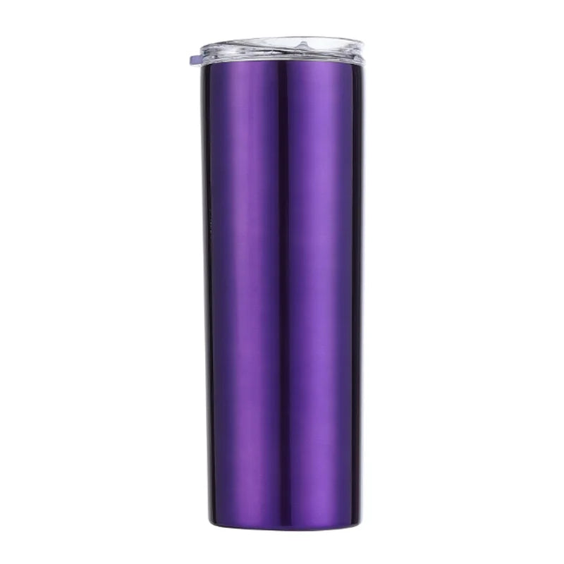 Tumblers 20 oz Skinny Straight Tumbler with Lid  Double Wall Insulated Bulk with Shrink Wrap Film for DIY Gifts