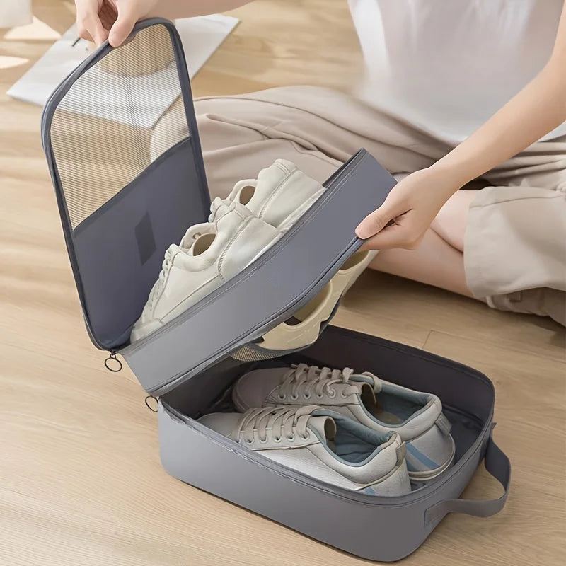 Portable Travel Shoe Storage Bag - Multiple Compartments, Suitable for Shoes and Accessories, Travel Luggage Accessories
