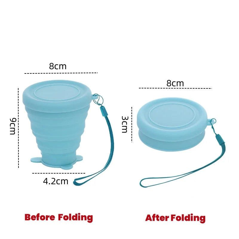 Outdoor Travel Mug Can Be Reused Foldable Durable Collapsible Teacup for Picnic Telescopic Cup Pocket Portable Silicone