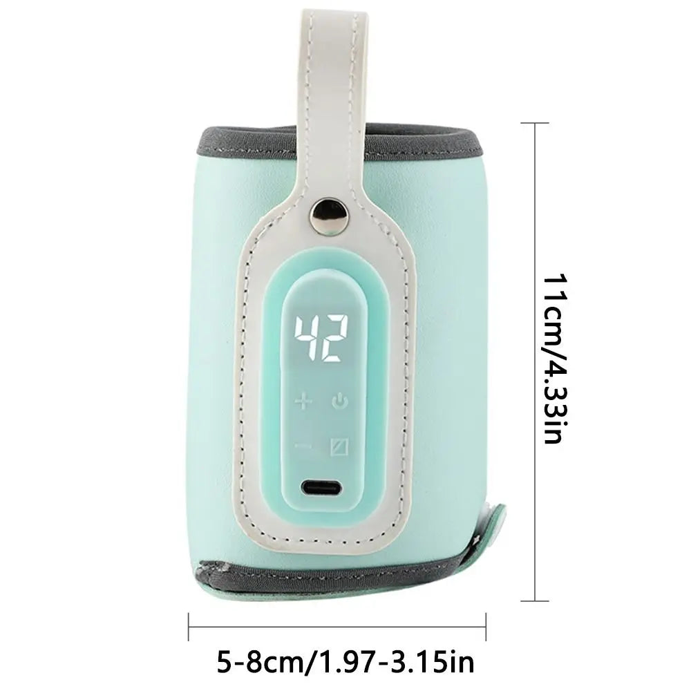 LED Display Portable Baby Bottle Warmer Smart Temperature Control Temperature Adjust Milk Bottle Insulation Sleeve Fast Heating