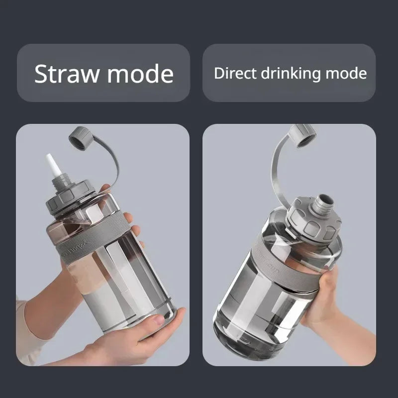 2 Liter Big Water Bottle With Straw 2L/1.5L/1L Large Capacity School Gym Sports Drinking Bottles Fitness botella de agua 물병