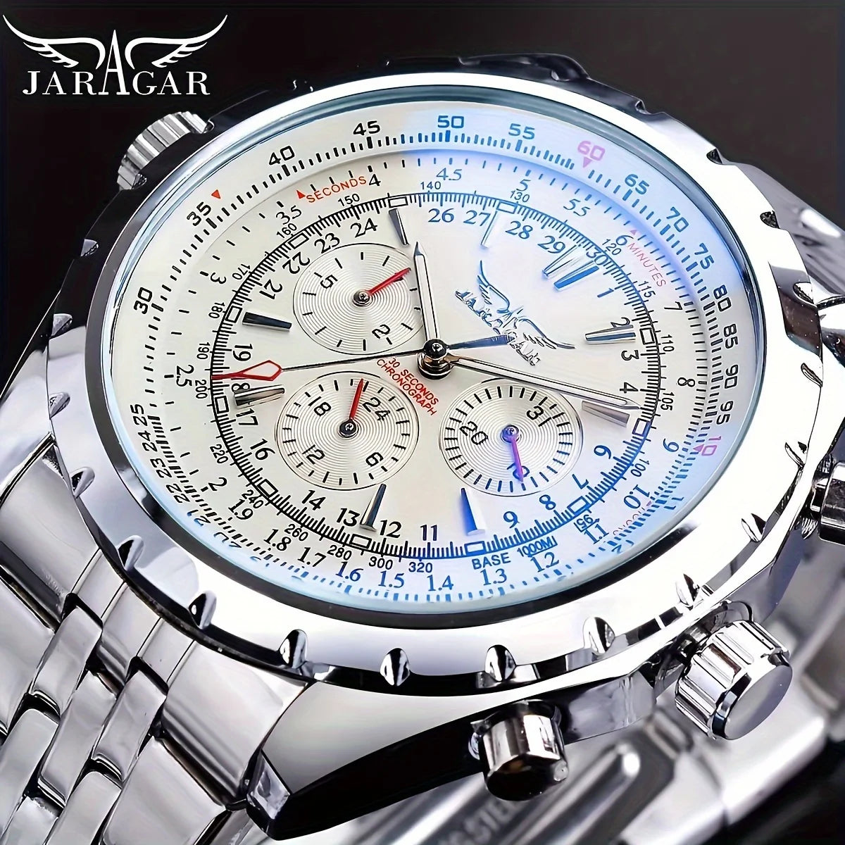 High-End Men's Watch Is a Fashionable and Functional Mechanical Clock, Made of Stainless Steel, with Hollow Design and Large Dial. Its Attractive Appearance Makes Daily Gifts, No Batteries Required, Fashionable Business Casua