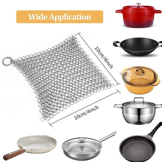 1PC Kitchen Cleaning Ring Stainless Steel Cleaner Chainmail Scrubber Accessories Reusable Washing Net Cleaning Tool for Home