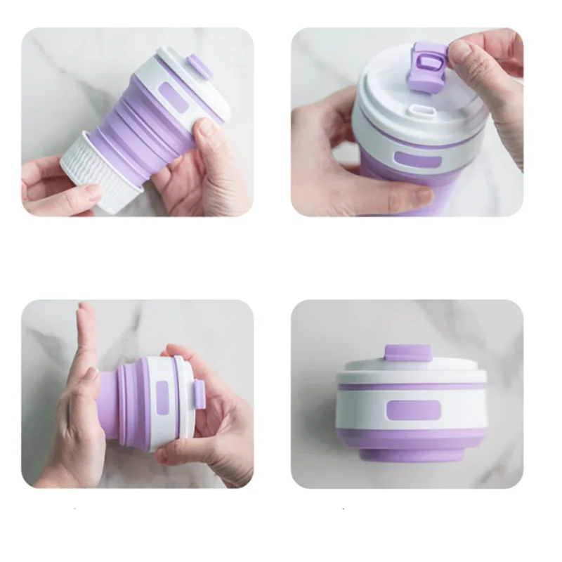 Silicone Folding Water Cup Portable Travel Sports Cup Outdoor Camping Portable Folding Coffee Cup Accompanying Water Cup