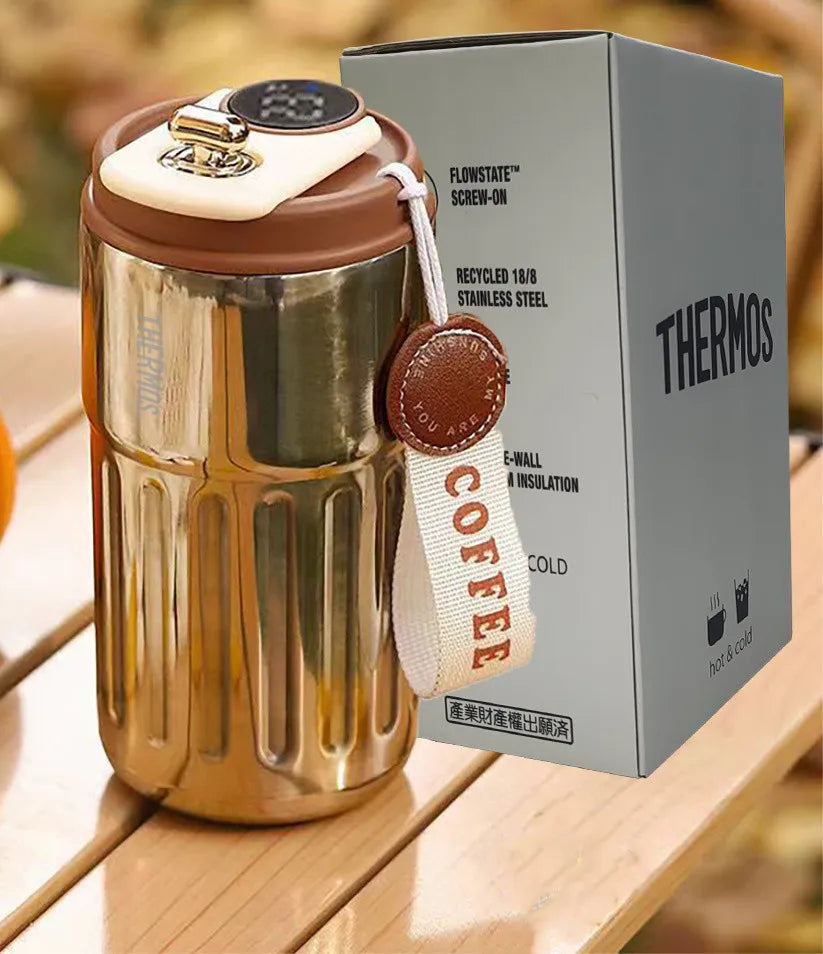 THERMOS Smart Vacuum Cup Bottle Water Digital LED Temperature Coffee Cup 316 Stainless Steel Office Cup Business Portable Mug