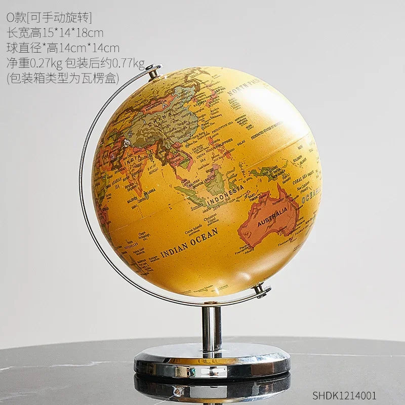 Globe Model for Decoration, Modern Office Desk Decor with Bookcase Study Bar  Living Room  Desktop Layout Display