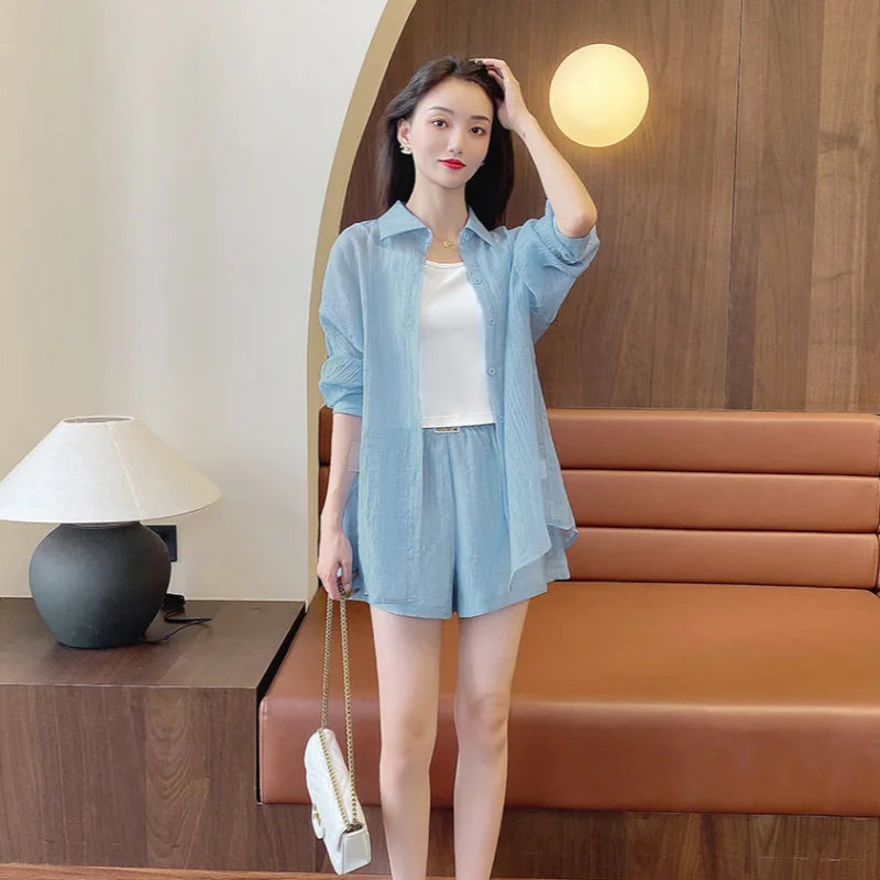 Chic and Elegant Short Sets for Women 2 Pieces Fashion Woman Shorts Luxury Ensembles Kit Stylish Two-piece New Products Complete