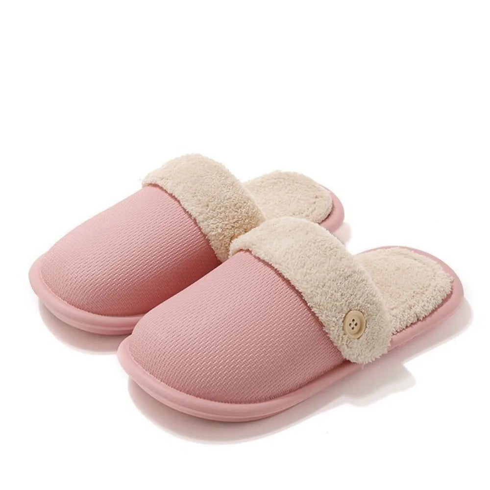 Detachable Winter Plush Slippers Anti Slip Waterproof Warm Slippers Women Fashion Floor Shoes EVA Fur Slippers Autumn Winter