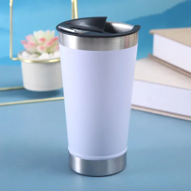 Thermal Cup with Lid and Opener 473ml Copo Térmico Com Tampa Cold Beer Thermos Insulated Water Bottle Keeps Cold