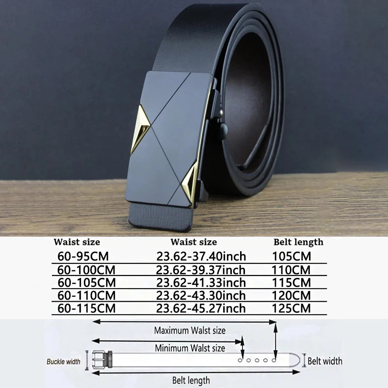 Men Belt Work Business Genuine Leather Casual Designer Belts Simplicity Fashion Dress belt for man Automatic Buckle StrapsZD2204