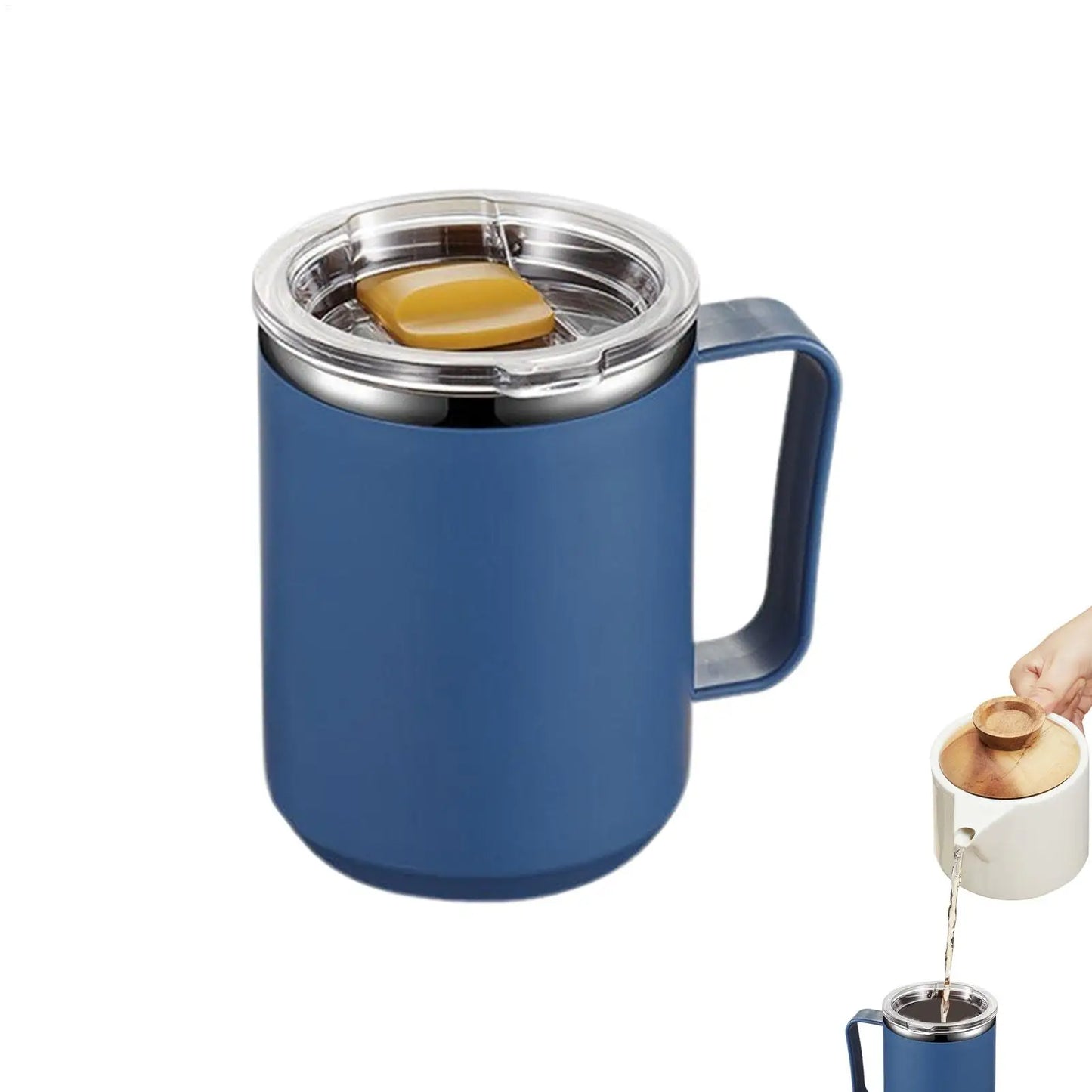 450ml Thermal Coffee Mug Insulated Coffee Mug Stainless Steel Mug Milk Coffee Cup Leak-proof Drinking Cup Thermal Mug Water Cup