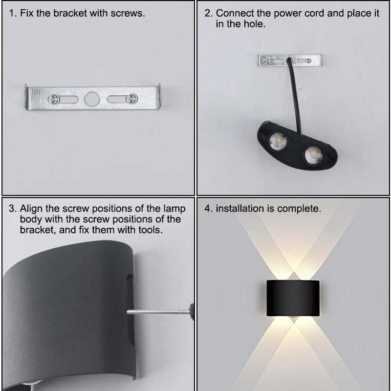 LED Wall Lamp Indoor Up and Down Interior Wall Light Bedroom Living Room Corridor Outdoor Lighting Home Decor