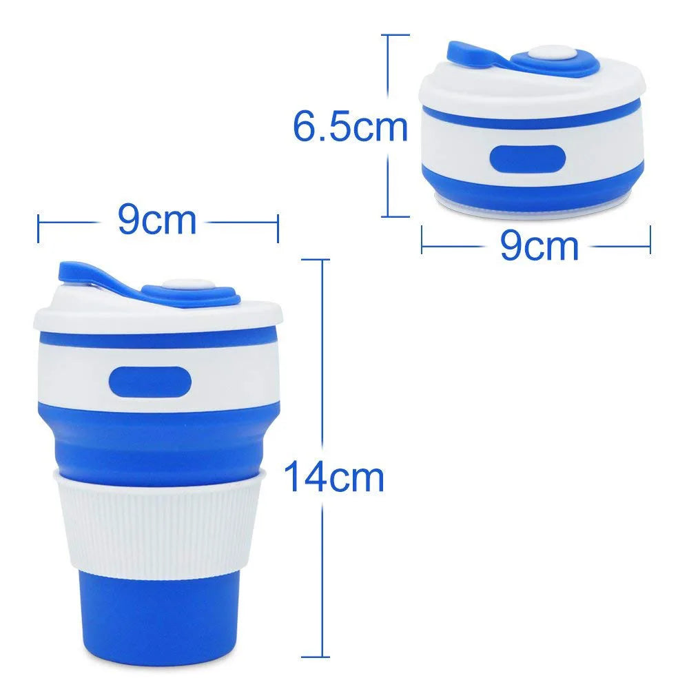 350ml Coffee Mugs Travel Collapsible Silicone Cup Folding Water Cups BPA FREE Food Grade Flask Insulated Travel Insulated Bottle