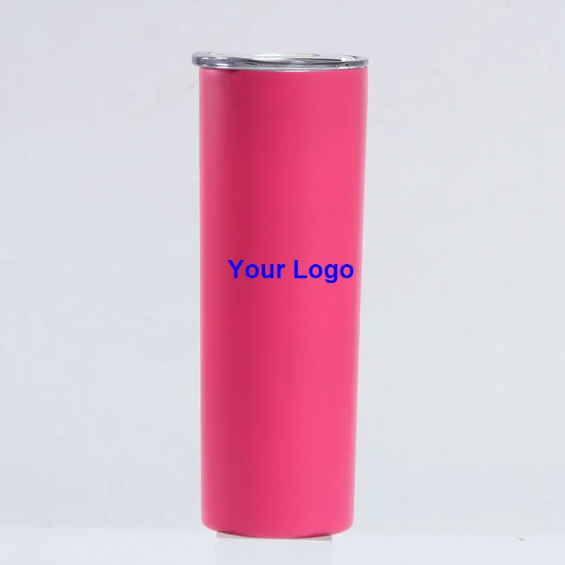 Tumblers 20 oz Skinny Straight Tumbler with Lid  Double Wall Insulated Bulk with Shrink Wrap Film for DIY Gifts
