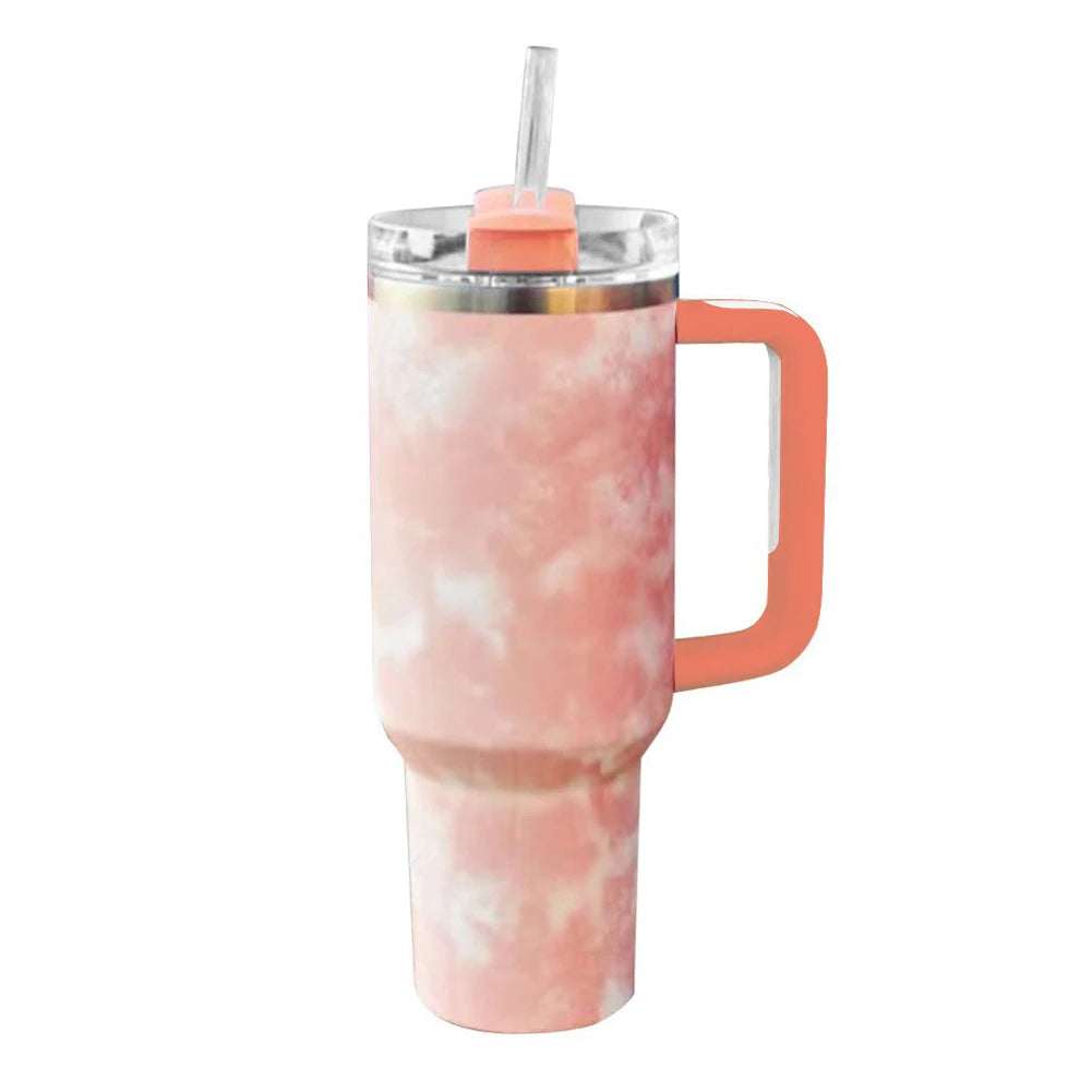 Stainless Steel Thermal Travel Mug 40oz Insulated Water Bottle with Straw Vacuum Insulated Car Mug Thermal Iced Travel Cup