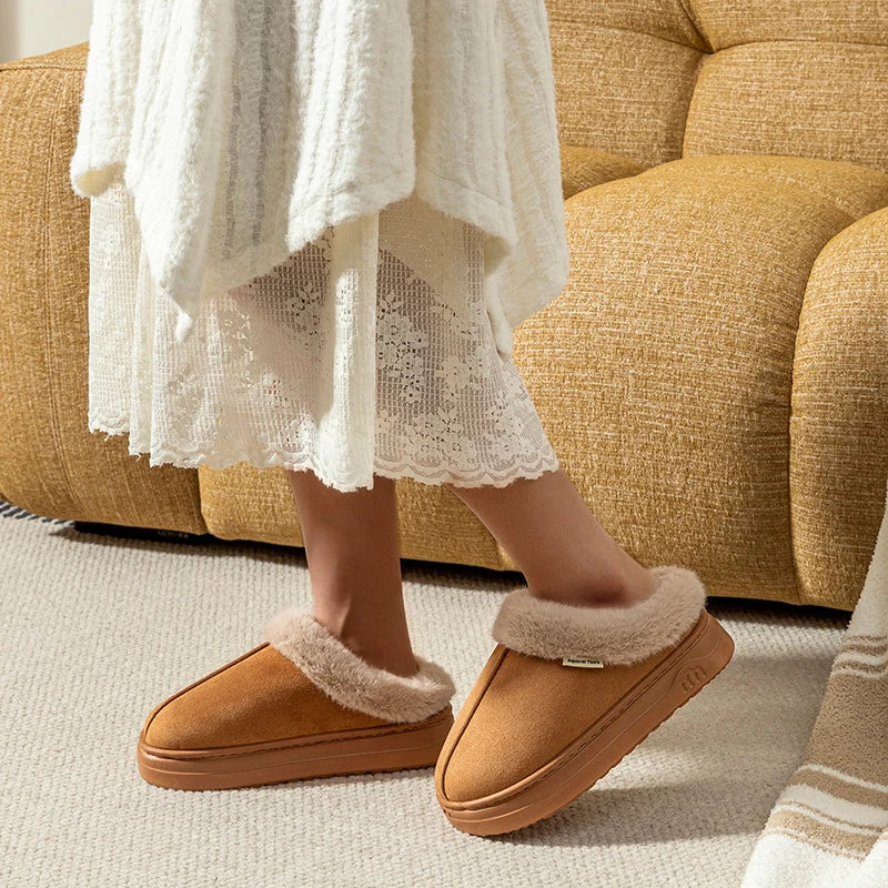 Fashion Warm Women's Slippers Winter Boot Casual Indoor Soft High Thick Sole Anti-slip Outdoor Simple Wear Comfort Couple Shoes
