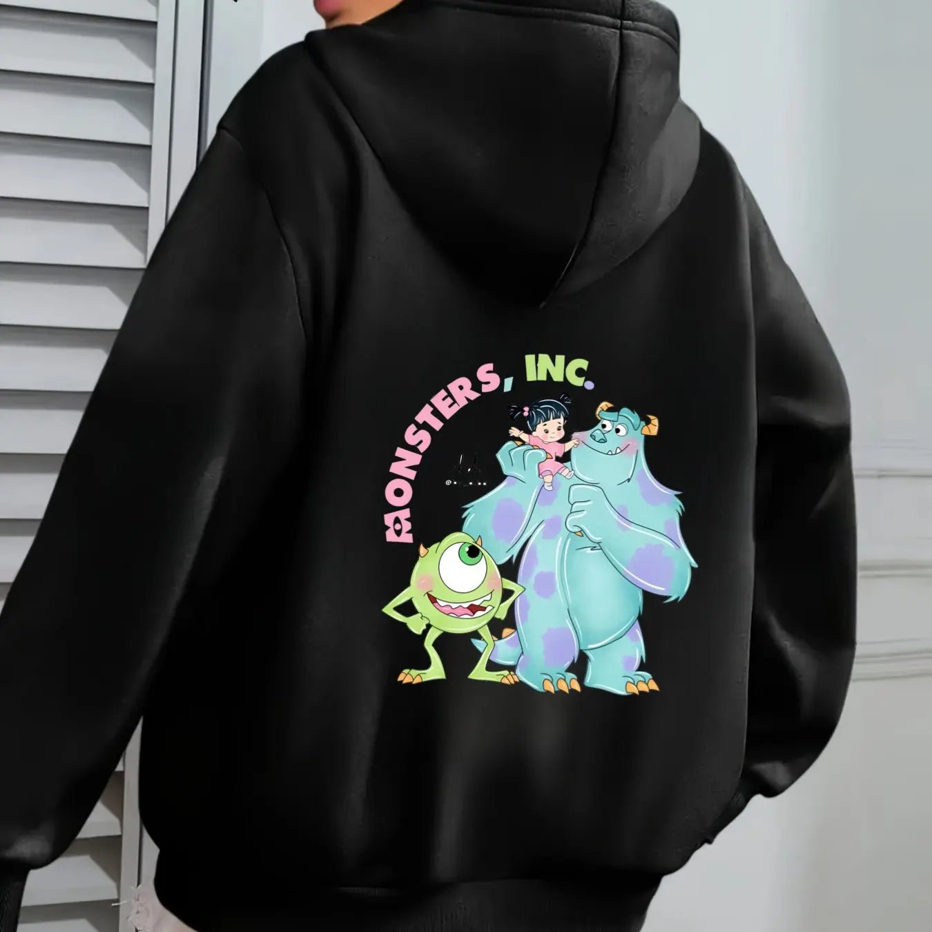 Official Women's Hoodies - Monsters Inc. Inspiring Sweatshirts, Beige Hooded Pullover for Women and Teens Printed Hooded Sweater