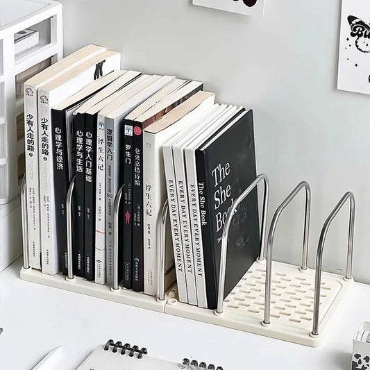 Desktop Bookshelf  Non-Slip Base Modern Minimalist Office Desk Organizer Shelf Study Table Storage Rack