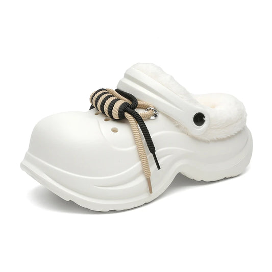 Women's winter outer wear anti-slip warm cotton shoes with thick soles