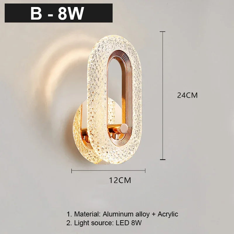 LED Wall Lamp Modern Nordic Wall Light Sconces Indoor Lighting for Living Room Bedroom Bedside Light Fixture Wall Decor Bathroom