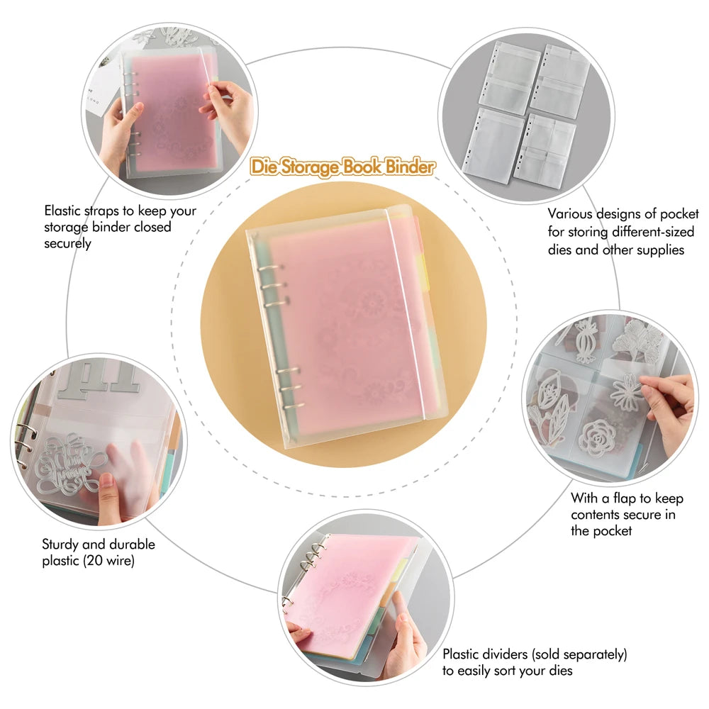 Die Storage Book Binder Die and Stamp Storage Folder Page Protectors Pockets For Storaging Photos Documents Organized