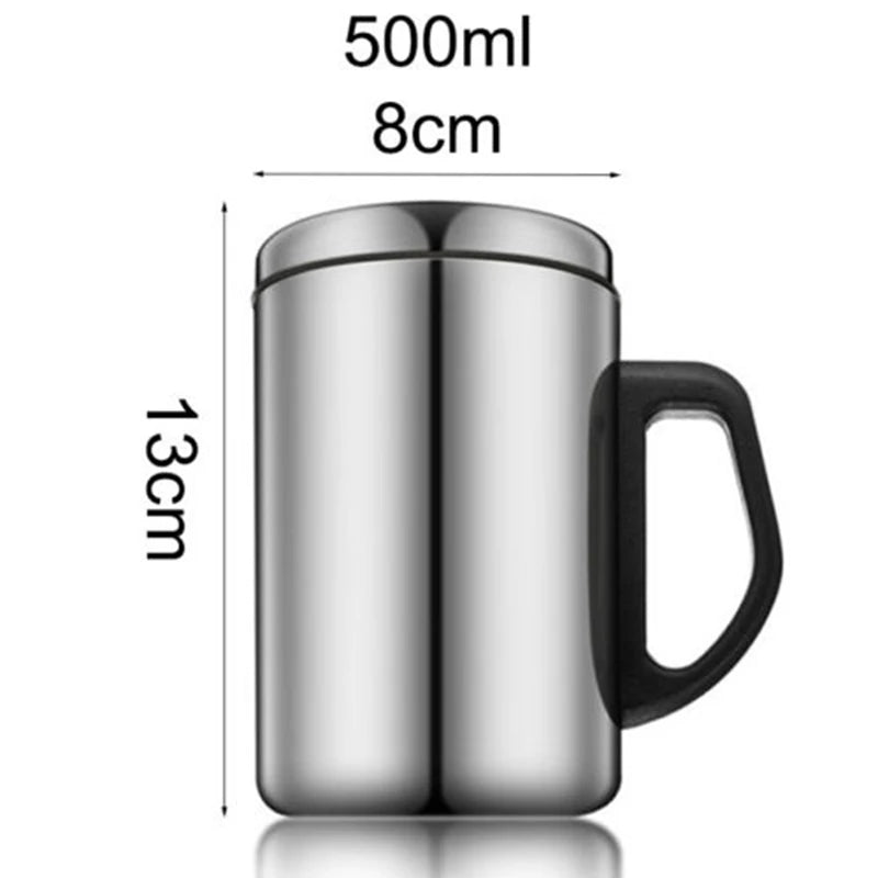 350/500ml Stainless Steel Thermal Cup With Lid Insulated Cup Coffee Milk Tea Cups Office Water Mugs For Travel Camping Water Cup