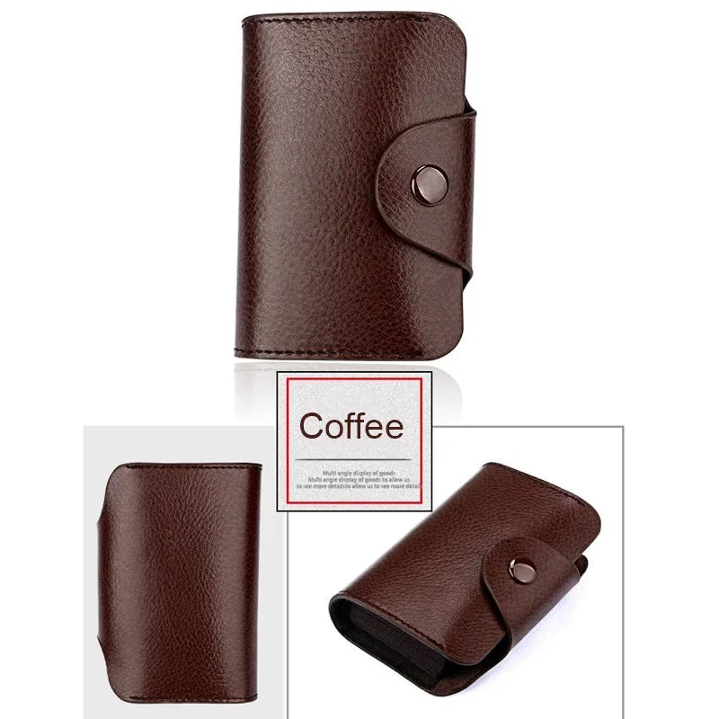 Business Card Holders Wallets Men Women Leather Bank Card Holder Case Money Clips Big Capacity Card Case Minimalist Wallet Purse