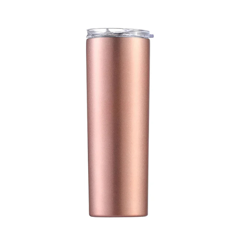 Tumblers 20 oz Skinny Straight Tumbler with Lid  Double Wall Insulated Bulk with Shrink Wrap Film for DIY Gifts