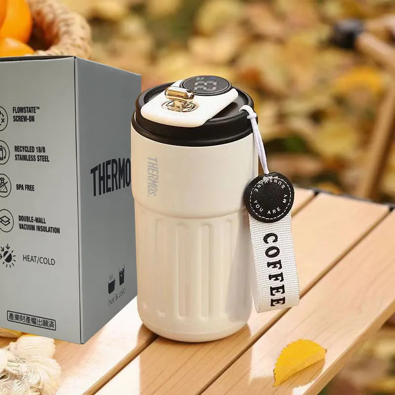 THERMOS Smart Vacuum Cup Bottle Water Digital LED Temperature Coffee Cup 316 Stainless Steel Office Cup Business Portable Mug