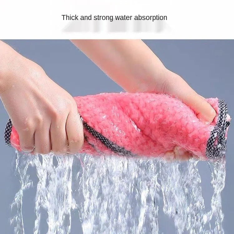 Kitchen Daily Dish Towel Cloth Kitchen Rag Non-Stick Oil Thickened Table Cleaning Cloth Double-Layer Absorbent Microfiber Tools