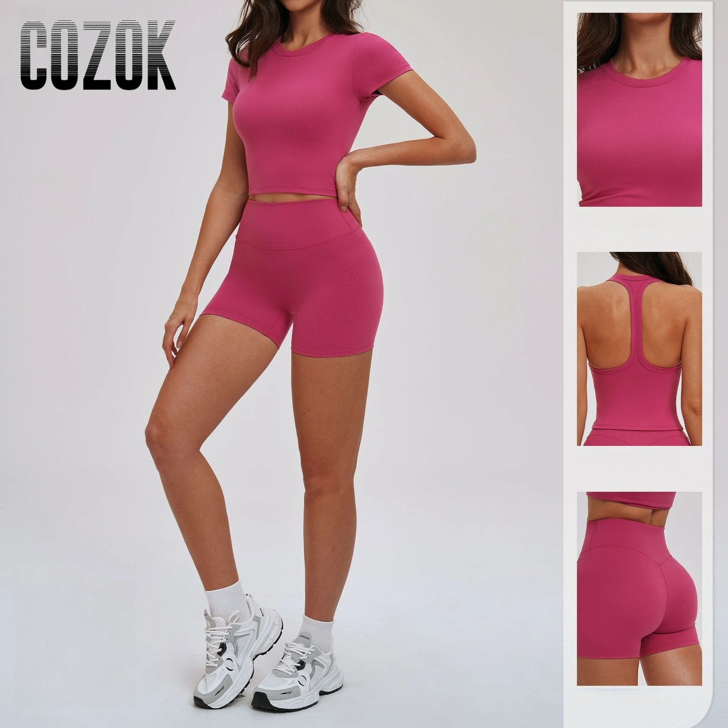 Yoga Set for Women 2026 Beauty Back Tight-Fitting Versatile Yoga Outfit Outdoor Running Sports Set Gym Wear Workout Clothes