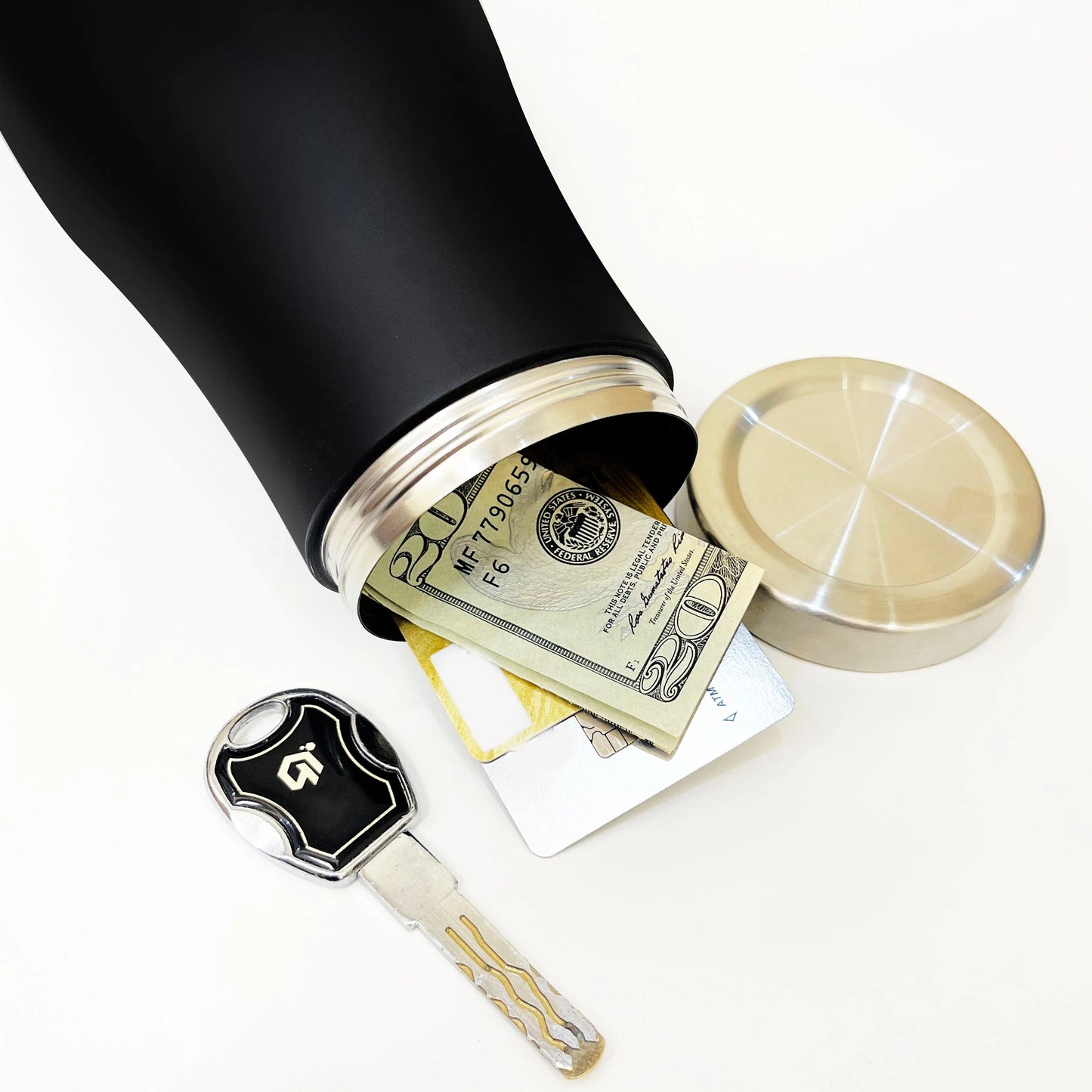 1PC Diversion Safe Coffee Tumbler Stainless Steel Material Mug with Color Coating Bottom Compartment Storage for Cash Driver's l