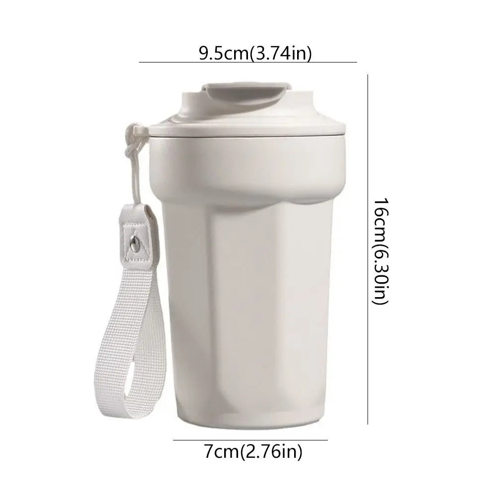 Durable Stainless Steel Eight-Angle Coffee Cup Large Capacity Portable Thermal Cup with Lid Vacuum Insulated Cup Hot Cold Drinks